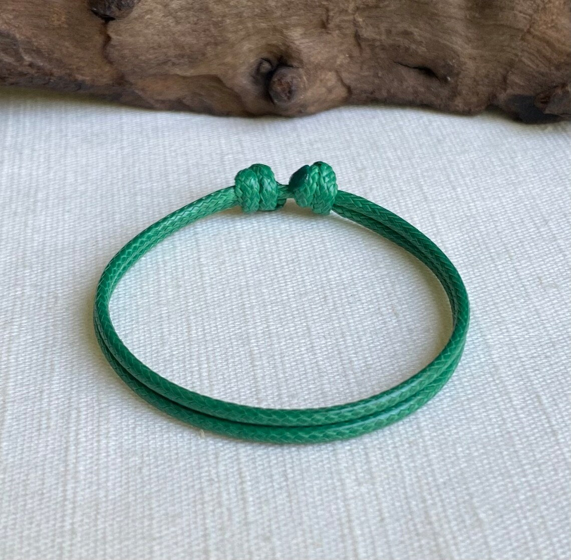 Kelly Green 2mm Water Resistant Adjustable Cord Bracelet or Anklet Unisex