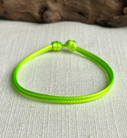 Neon Green 1.5mm Water Resistant Adjustable Cord Bracelet or Anklet Unisex