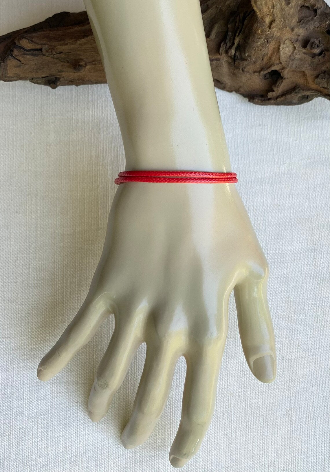 Red 2mm Water Resistant Adjustable Cord Bracelet or Anklet Unisex