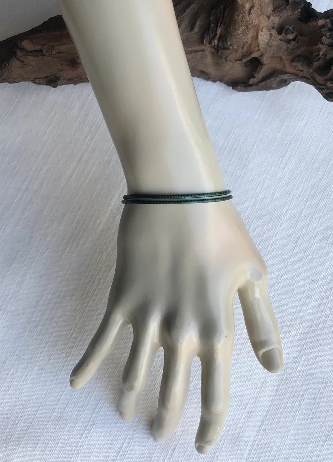 Dark Green 1.5mm Water Resistant Adjustable Cord Bracelet or Anklet Unisex