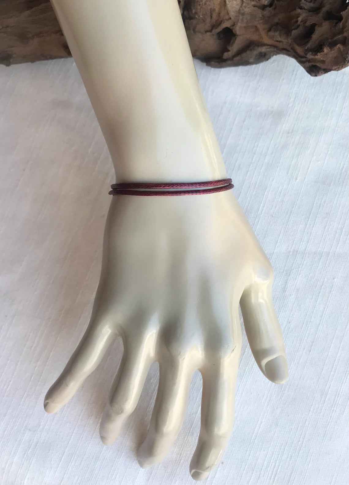 Dark Red 1.5mm Water Resistant Adjustable Cord Bracelet or Anklet Unisex