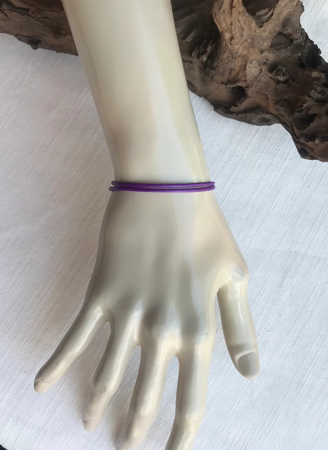 Purple 1.5mm Water Resistant Adjustable Cord Bracelet or Anklet Unisex