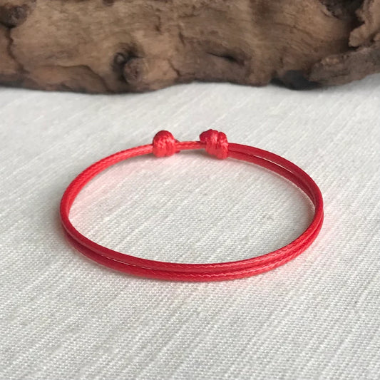 Red 1.5mm Water Resistant Adjustable Cord Bracelet or Anklet Unisex